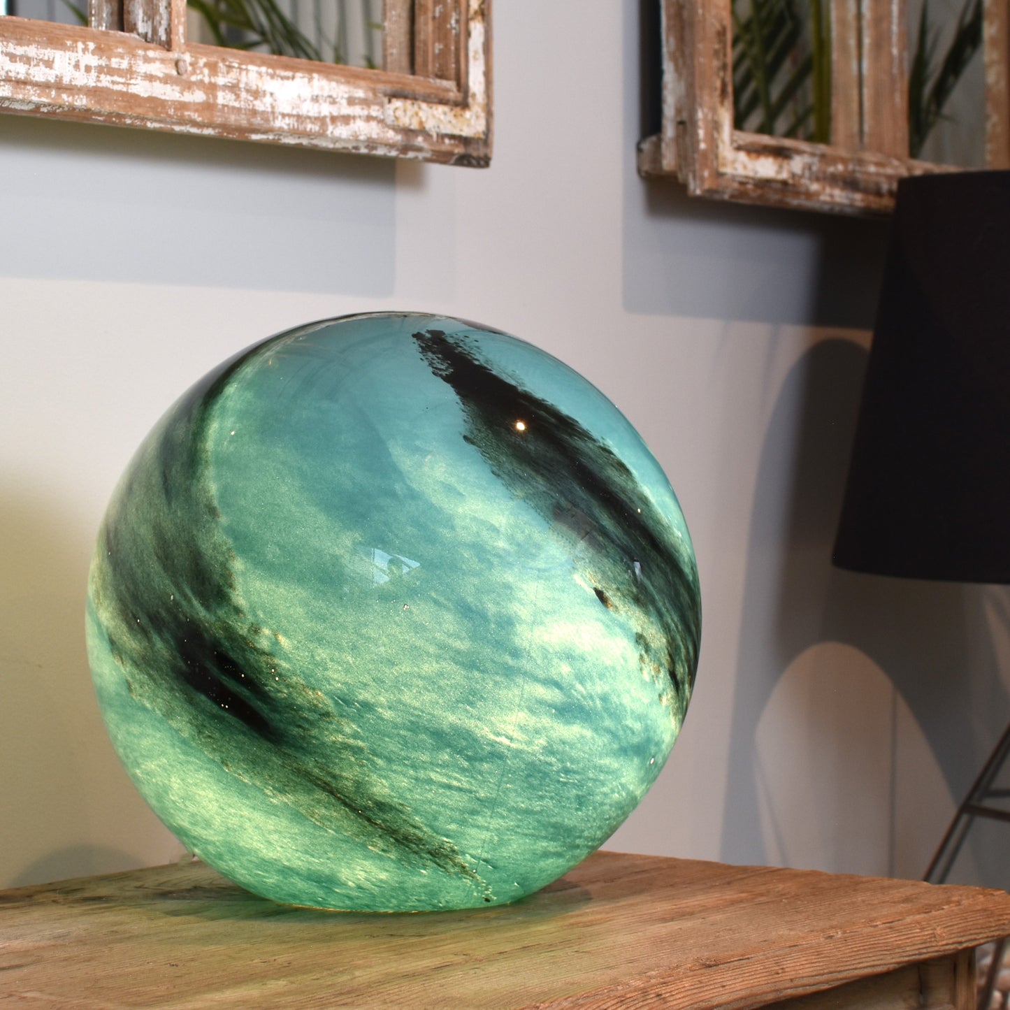 Aqua Glass Lamp - Sphere Large