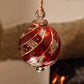 Ribbons Handblown Glass Bauble - Red & Gold Colour - Large