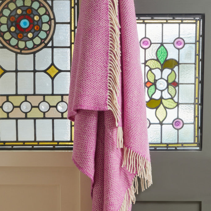 Pink Sherbet Beehive Pure Wool Throw