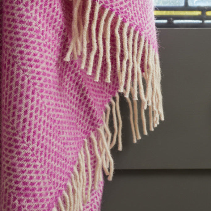 Pink Sherbet Beehive Pure Wool Throw