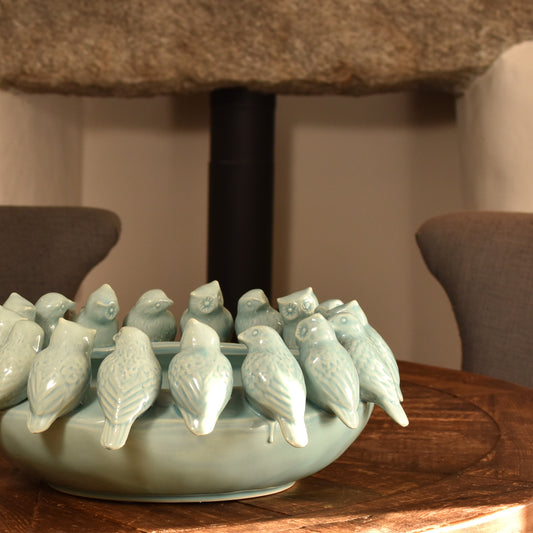 Owls and Birds Bowl - Duck Egg Blue