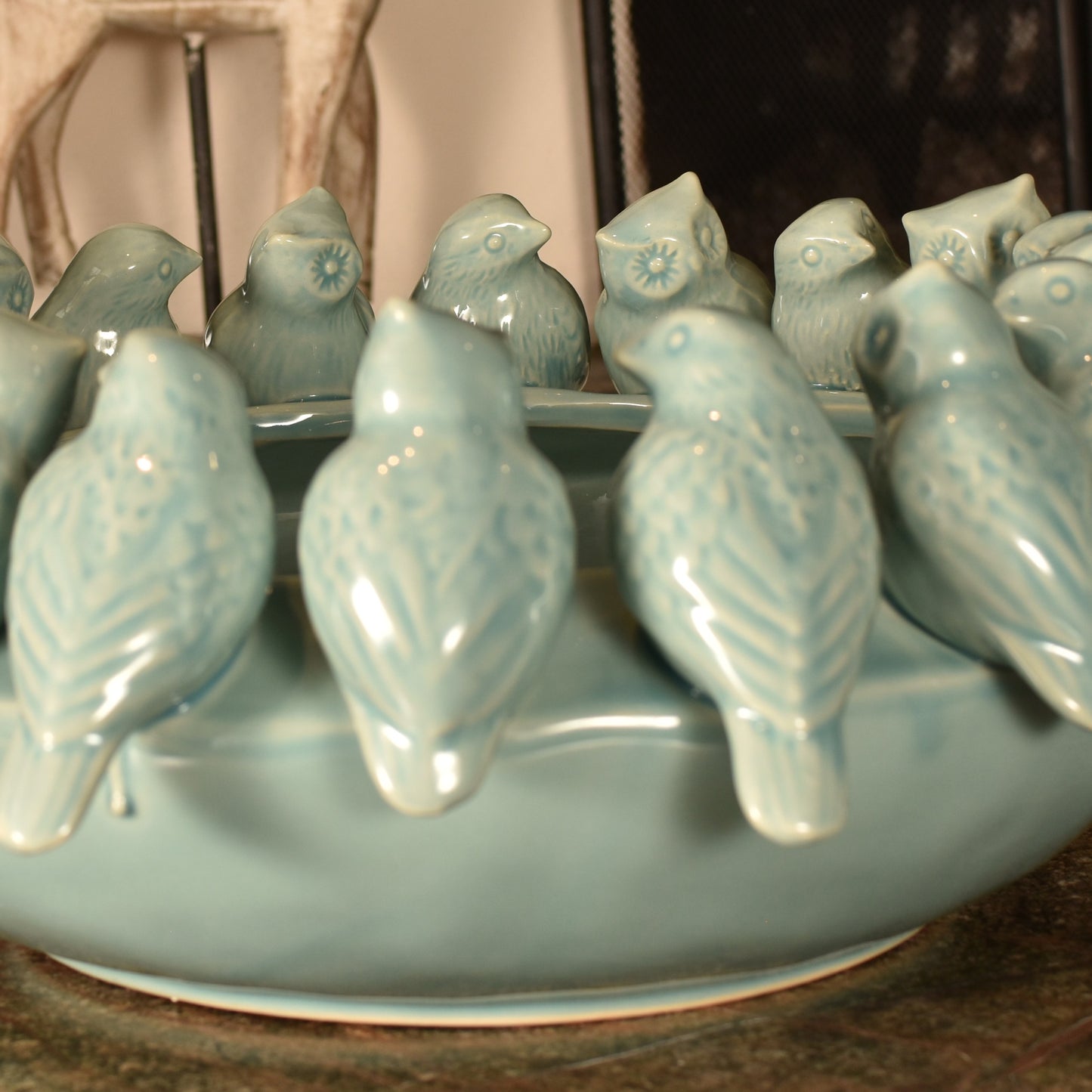 Owls and Birds Bowl - Duck Egg Blue