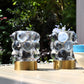 Bobble Design Glass LED Battery Light - Smoky Grey