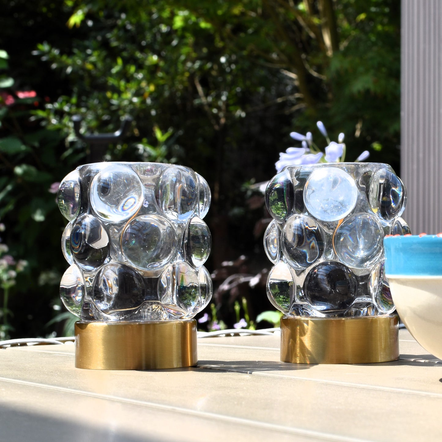 Bobble Design Glass LED Battery Light - Smoky Grey