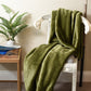 Olive Green Fleece Throw