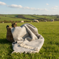 Silver Grey Herringbone Pure Wool Throw