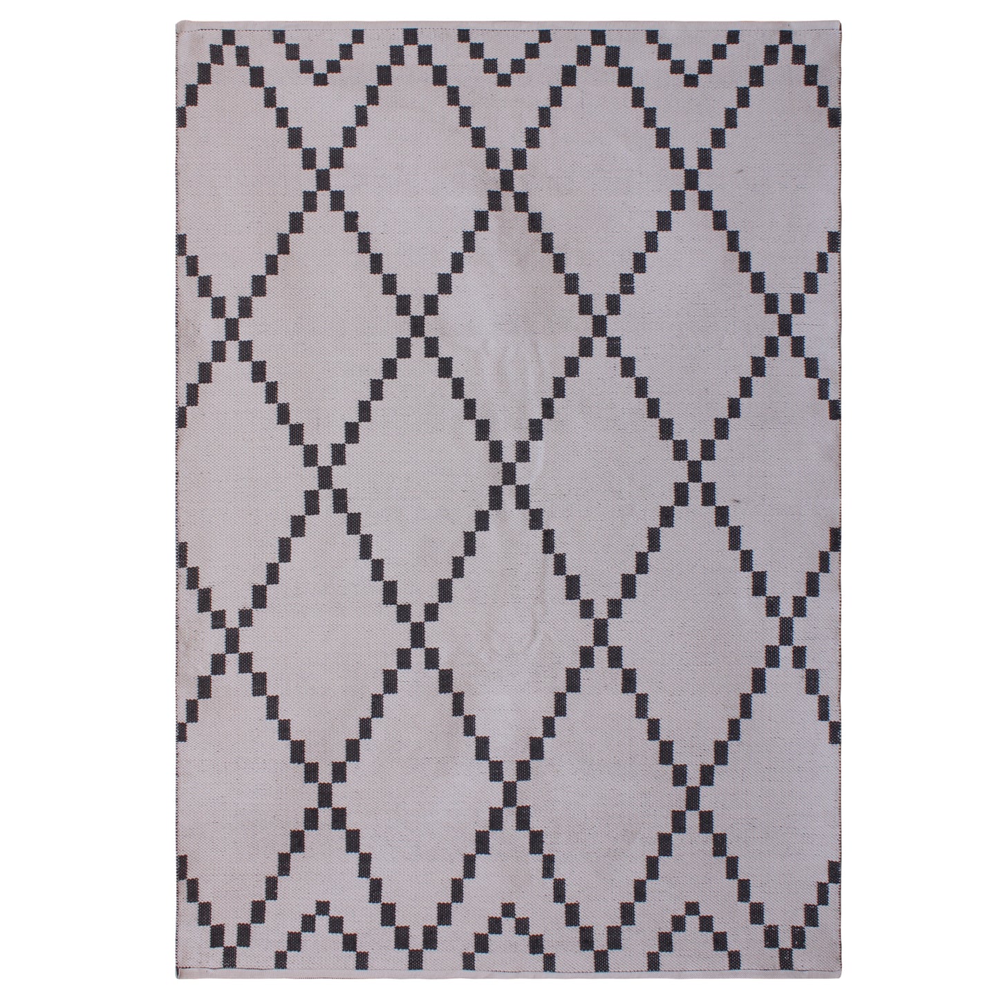 Arrullo - Jacquard Woven Floor Rug - Ivory and Charcoal - 160x230cm