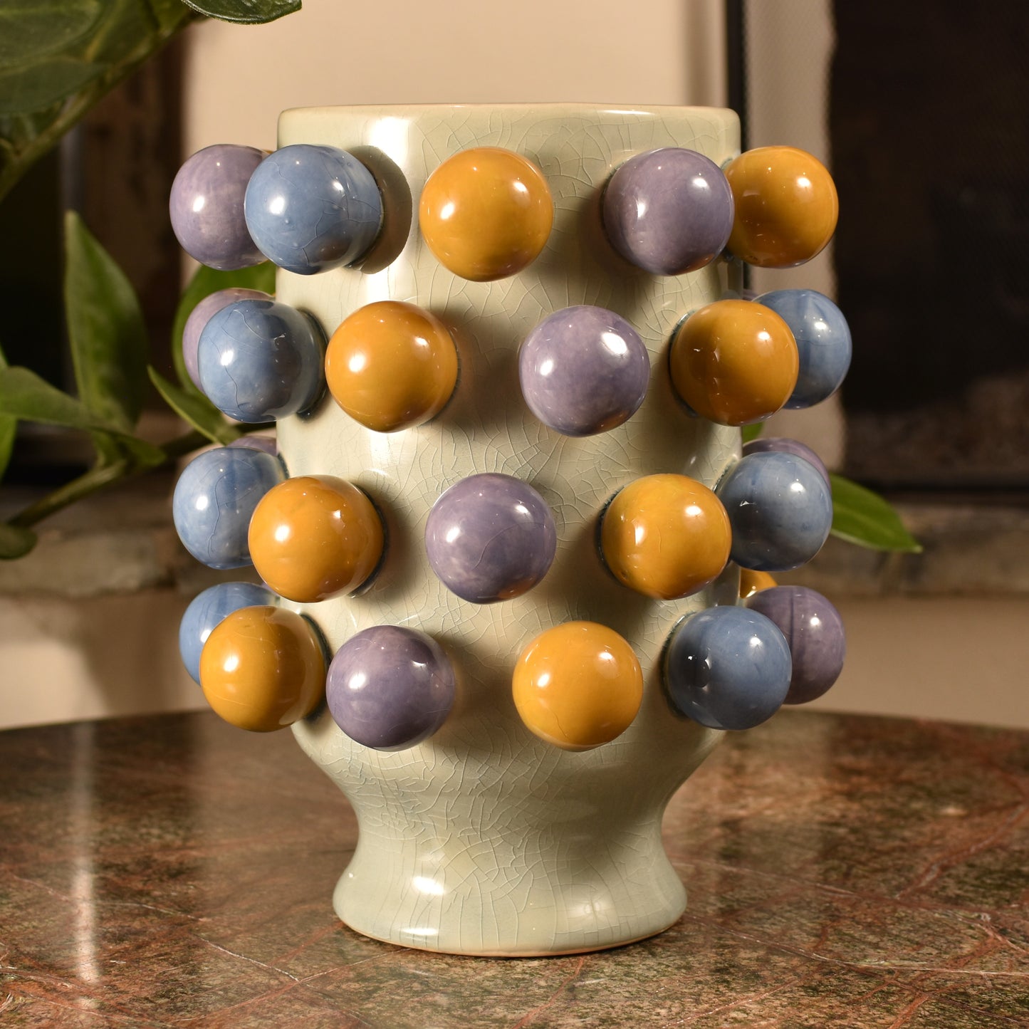 Bobble Pom Pom Vase - Grey
