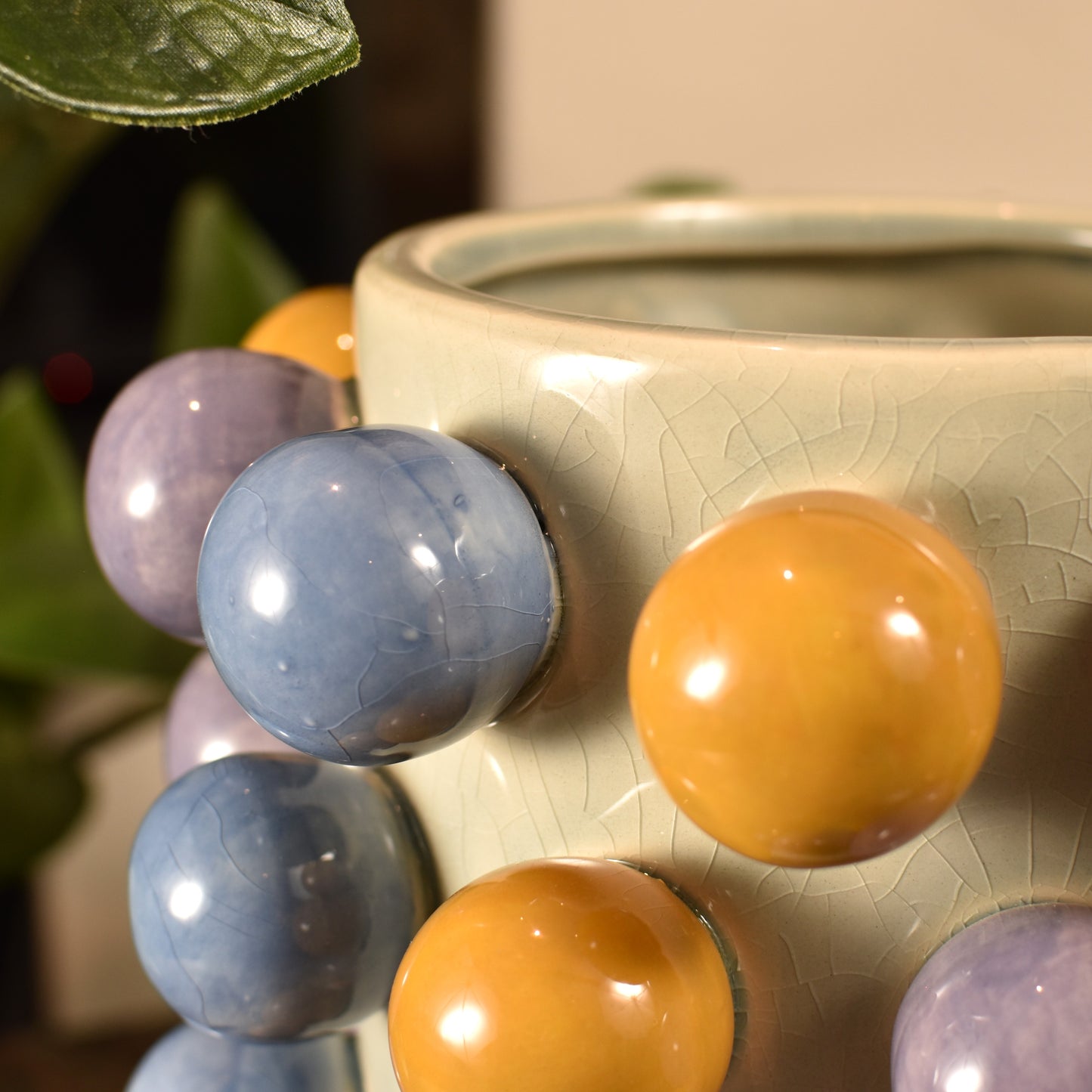Bobble Pom Pom Vase - Grey