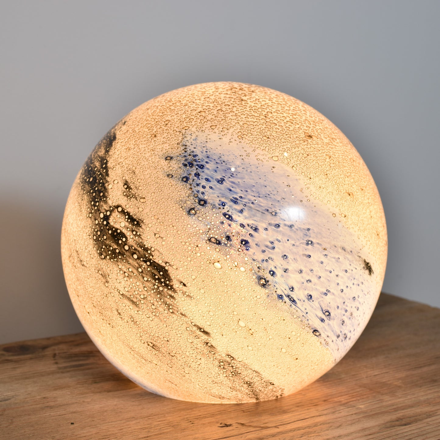 Northern Lights Metallic Glass Lamp - Sphere Small