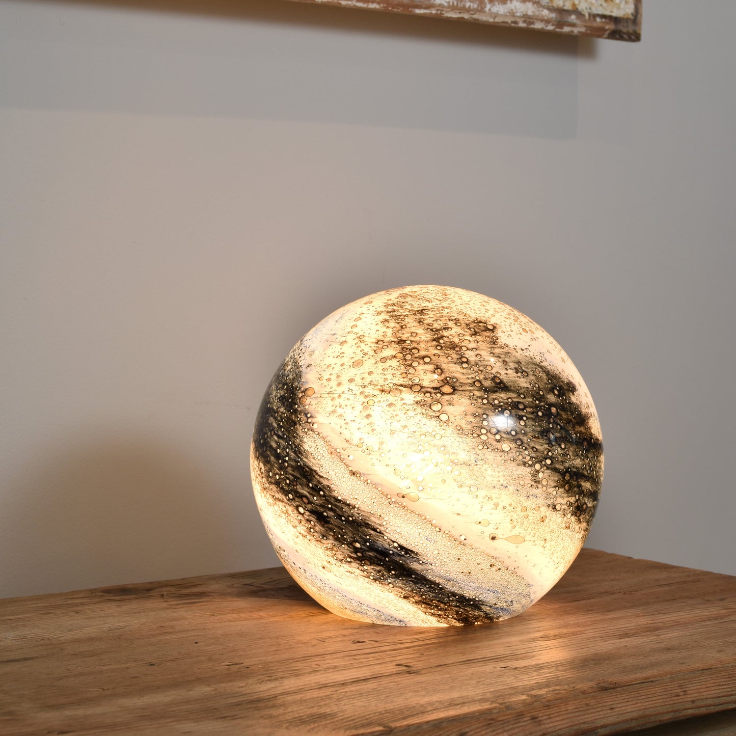 Northern Lights Metallic Glass Lamp - Sphere Small