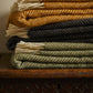 Olive Green Fishbone Pure Wool Throw