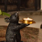 Mice T Light Holders - Aged Black and Gold