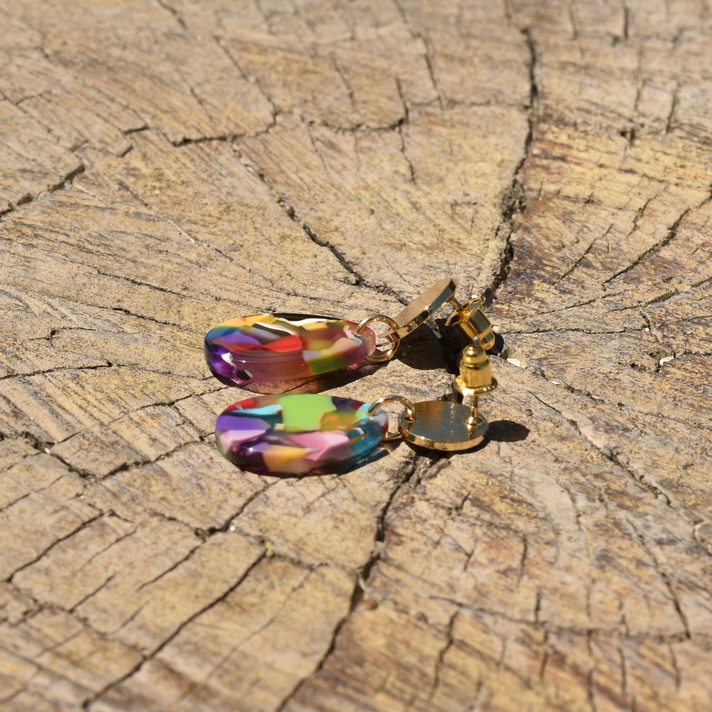 Kate Wide Droplet Earring - Multi Coloured
