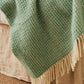 Sea Green Waffle Pure Wool Throw / Blanket 240cm