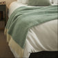 Sea Green Waffle Pure Wool Throw / Blanket 240cm