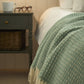 Sea Green Waffle Pure Wool Throw / Blanket 240cm