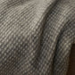 Grey Waffle Pure Wool Throw / Blanket 240cm
