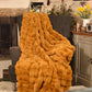 Faux Rabbit Fur Throw - Golden Amber