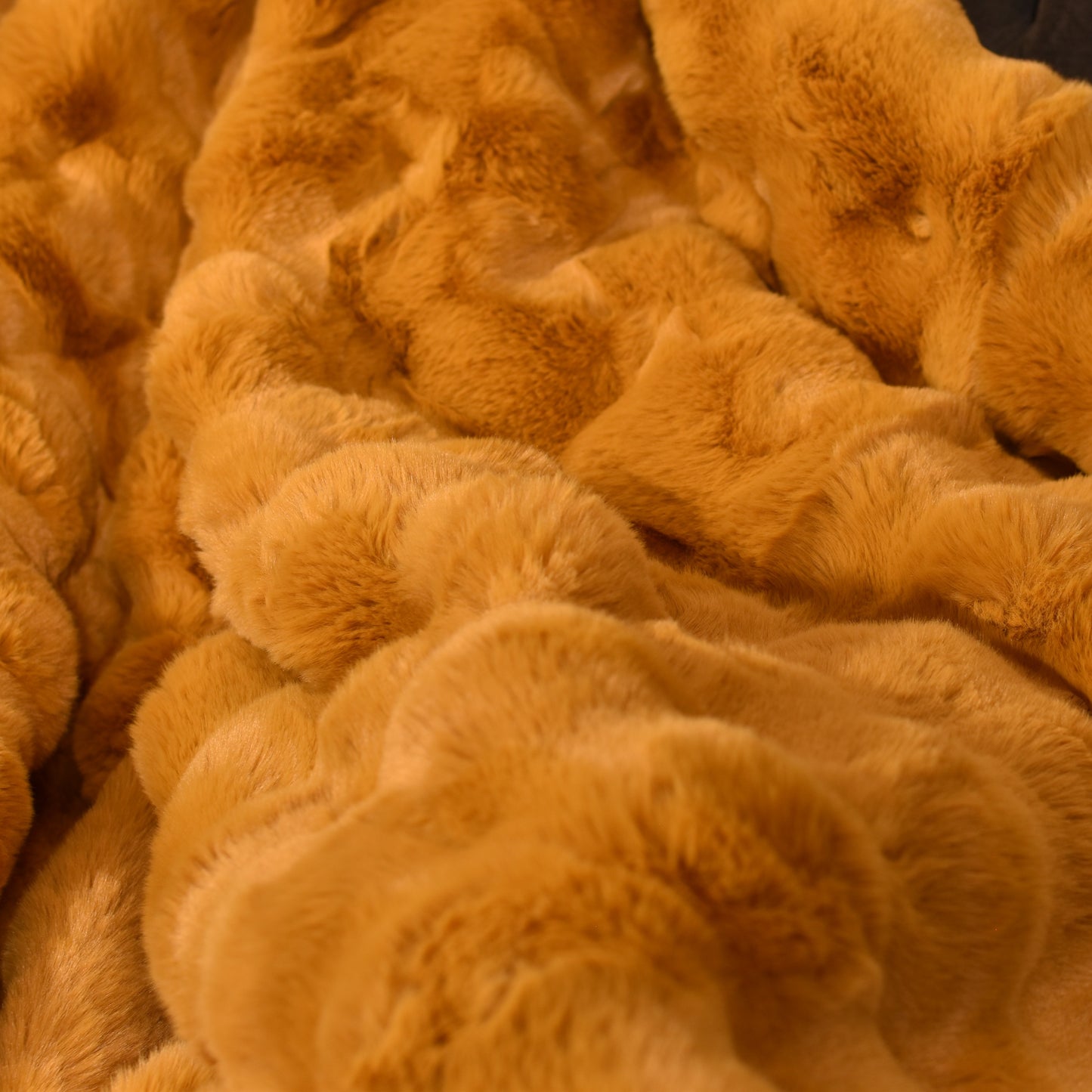 Faux Rabbit Fur Throw - Golden Amber