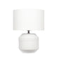 White Glazed Geometric Lamp - Low