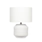 White Glazed Geometric Lamp - Low