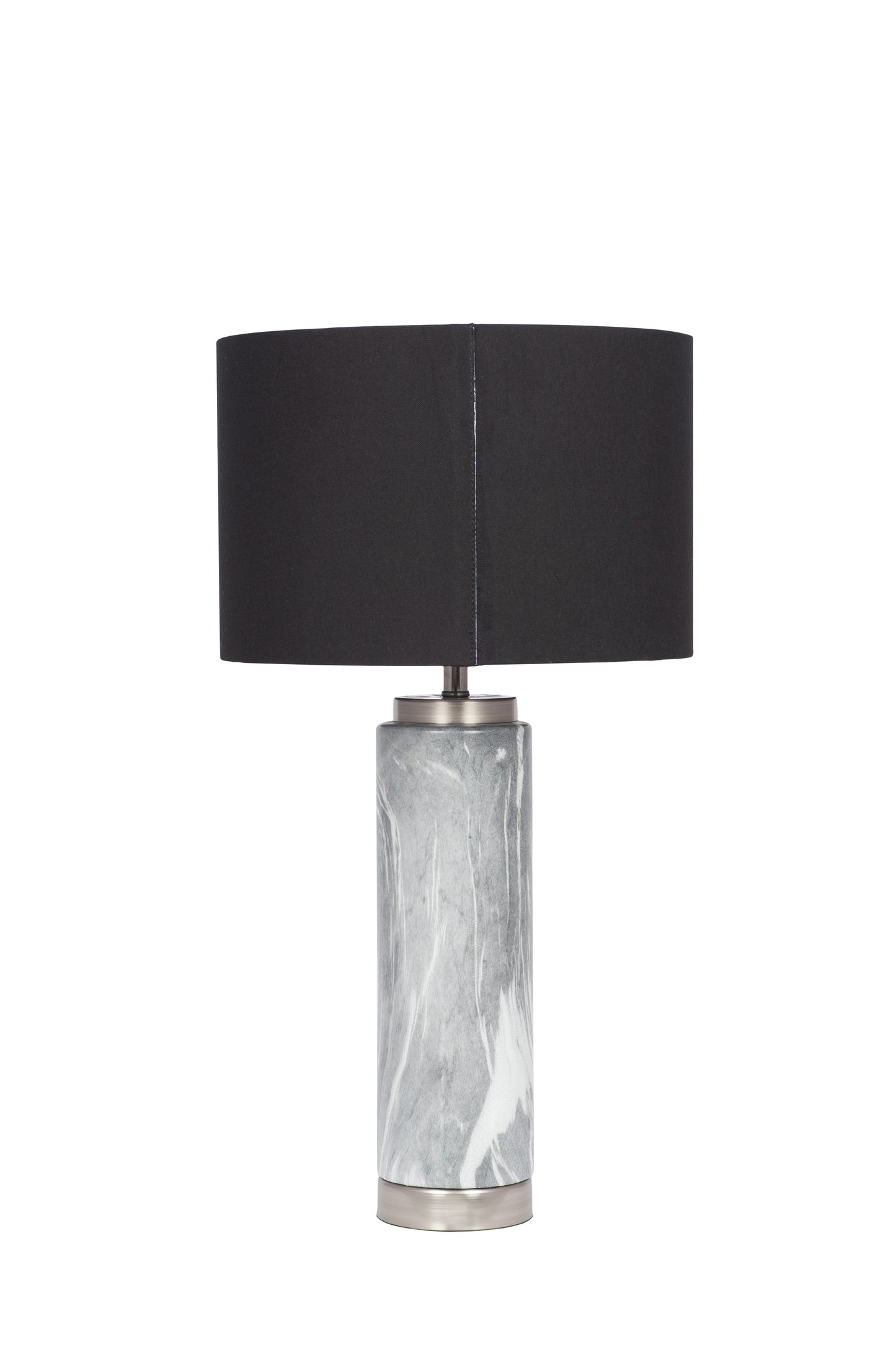 Tall Marble Effect Lamp & Shade