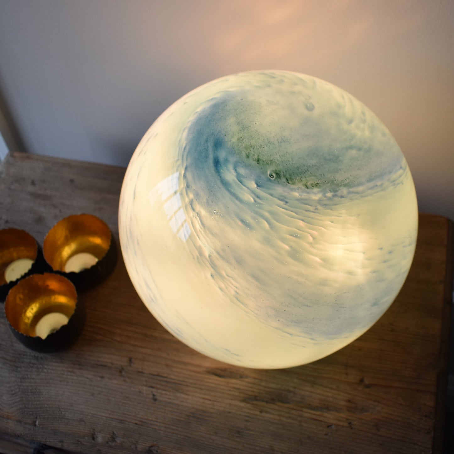 Ocean Handblown Glass Lamp - Sphere Large