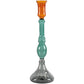 Amber & Green Glass Candle Stick