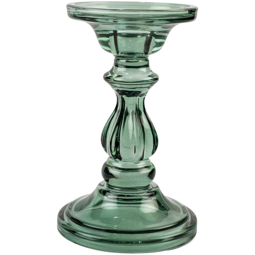 Drip Catching Green Candle Stick Holder