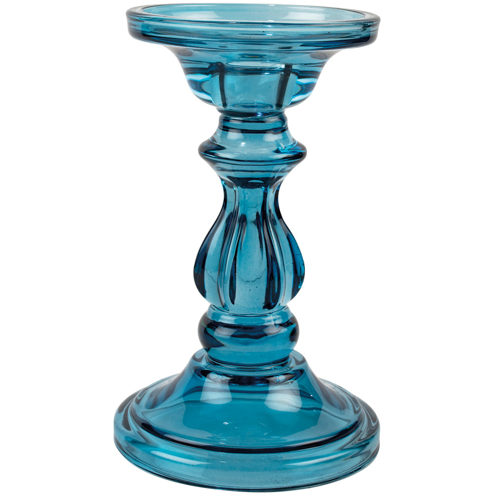 Drip Catching Blue Candle Stick Holder