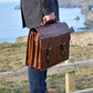 Chestnut Executive Leather Briefcase - Laptop & Tablet Friendly