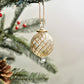 Ribbons Handblown Glass Bauble - Clear & Gold - Small