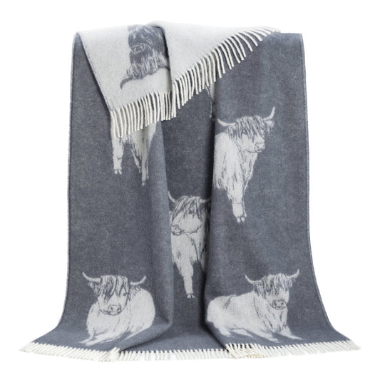 Moorland Bull Throw - Grey