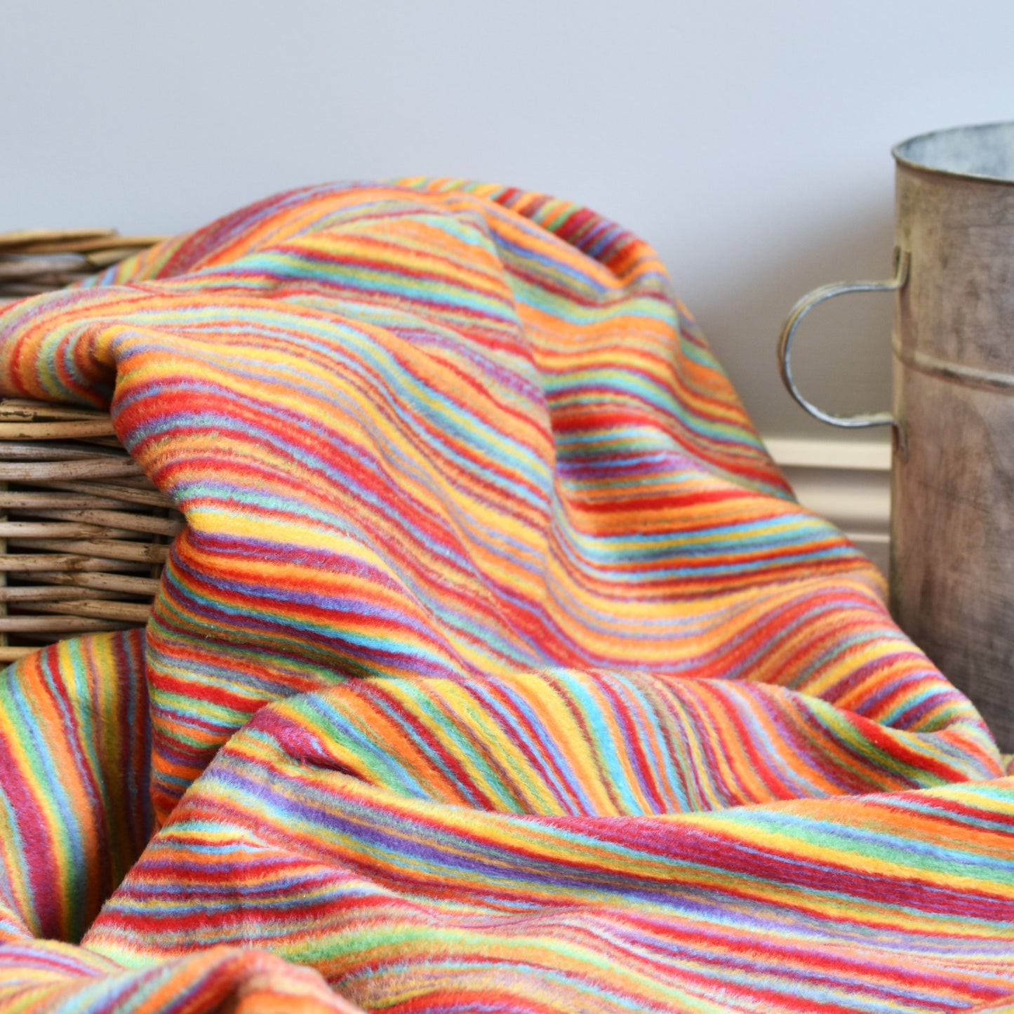 Multi Colour & Red Stripe Throw