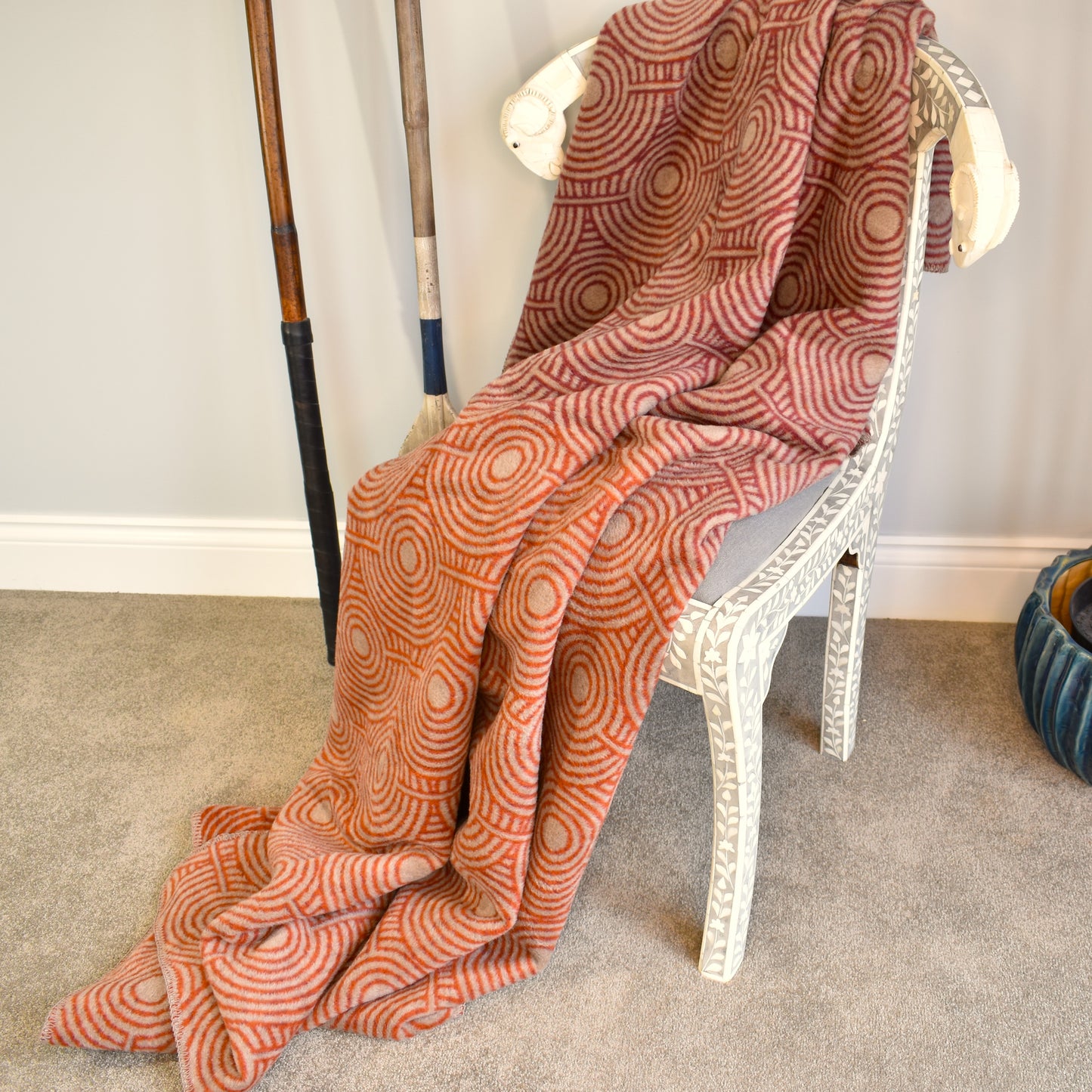 Burnt Orange Circles Throw