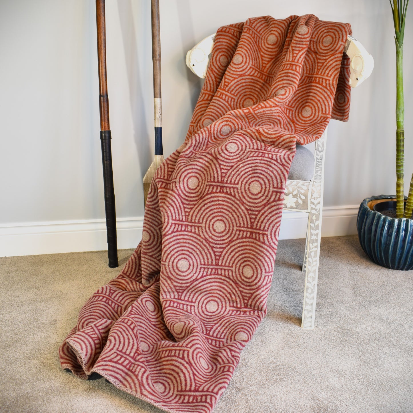 Burnt Orange Circles Throw