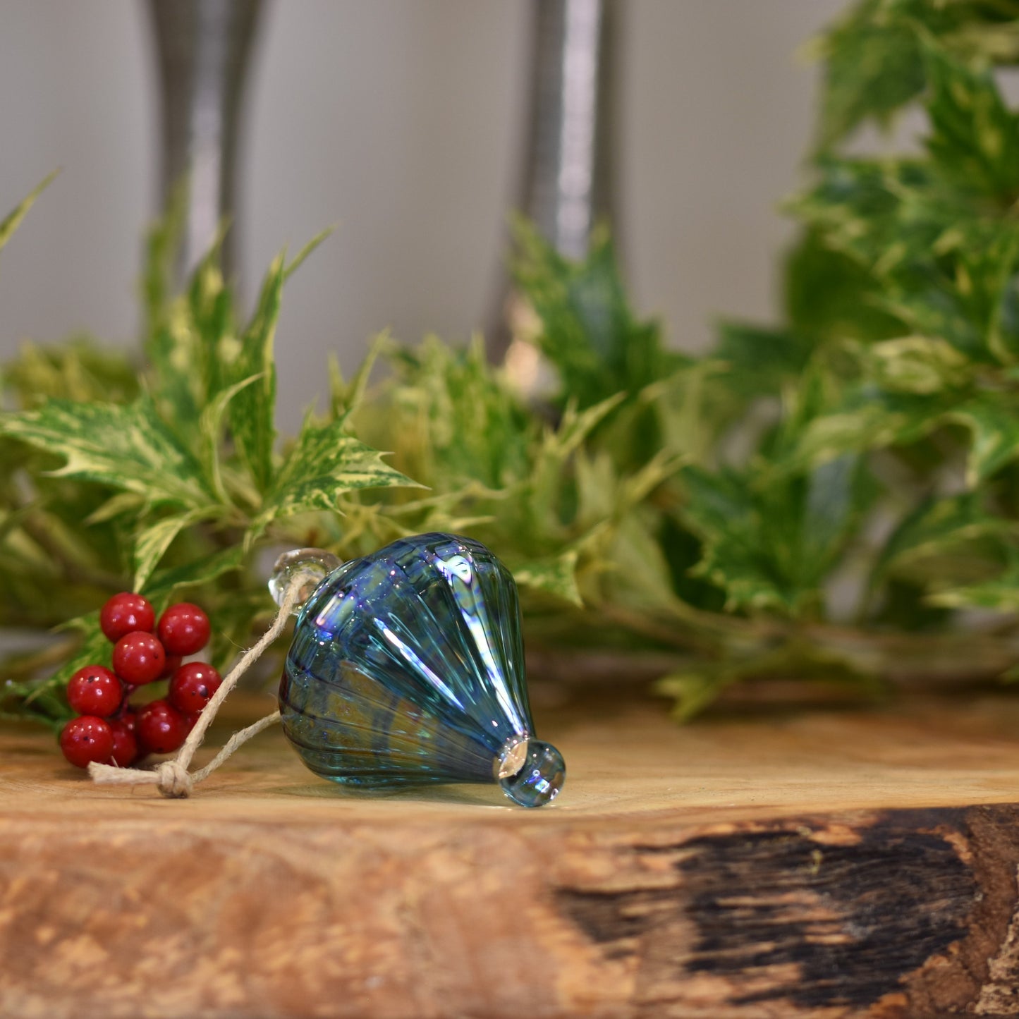 Victorian Lantern - Egyptian Glass Bauble - Jade Green - Small