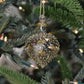 Night Sky Onion Handblown Glass Bauble - Gold & Clear - Large