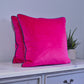 Raspberry & Teal 55cm Velvet Cushion