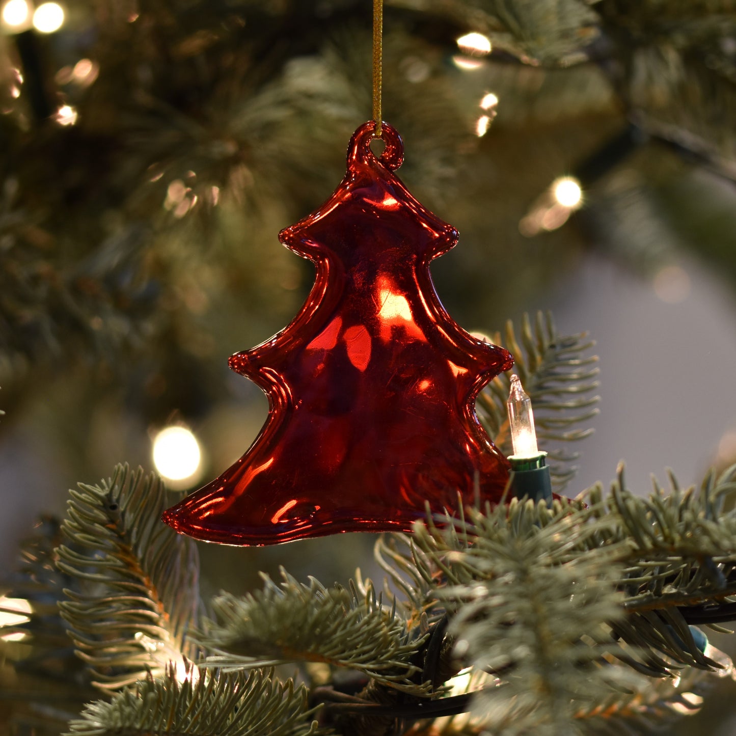 Red Glass Christmas Tree Decoration