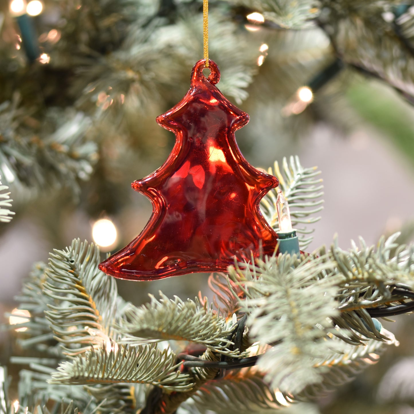Red Glass Christmas Tree Decoration