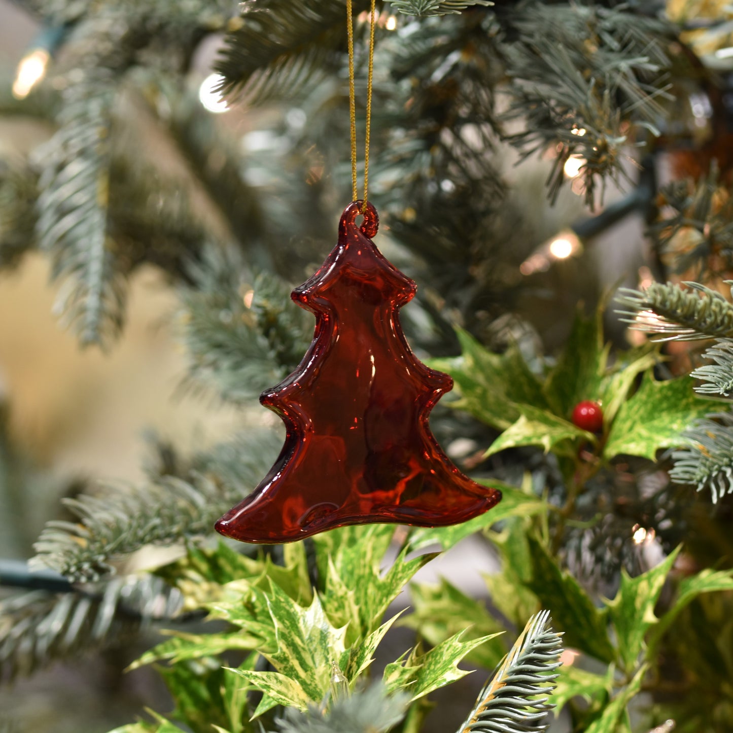 Red Glass Christmas Tree Decoration