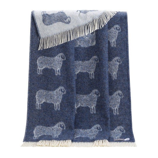 Sheep Throw - Denim Blue