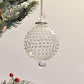 Dotty Gems Handblown Glass Bauble - Silver Colour - Large