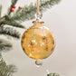 Snowfall Handblown Glass Bauble - Amber & Gold - Large
