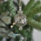 Night Sky Handblown Glass Bauble - Silver & Clear - Small