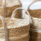 Natural Straw Baskets - Set of Three