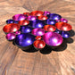 Foiled T-Light Holder Centrepiece - Red Cerise Purple