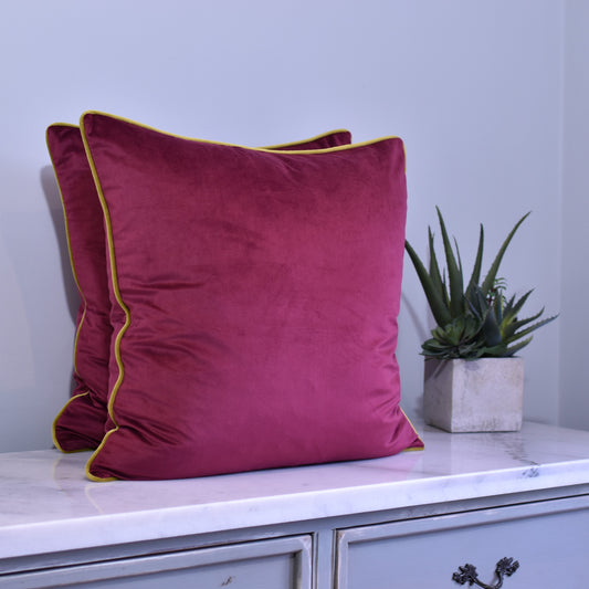 Maroon & Moss 55cm Velvet Cushion
